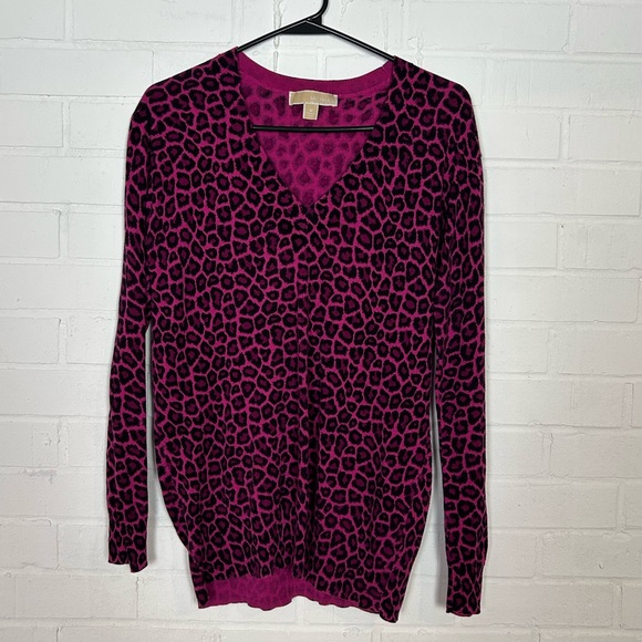 Michael Kors Pink Leopard Print Sweater - Picture 3 of 6